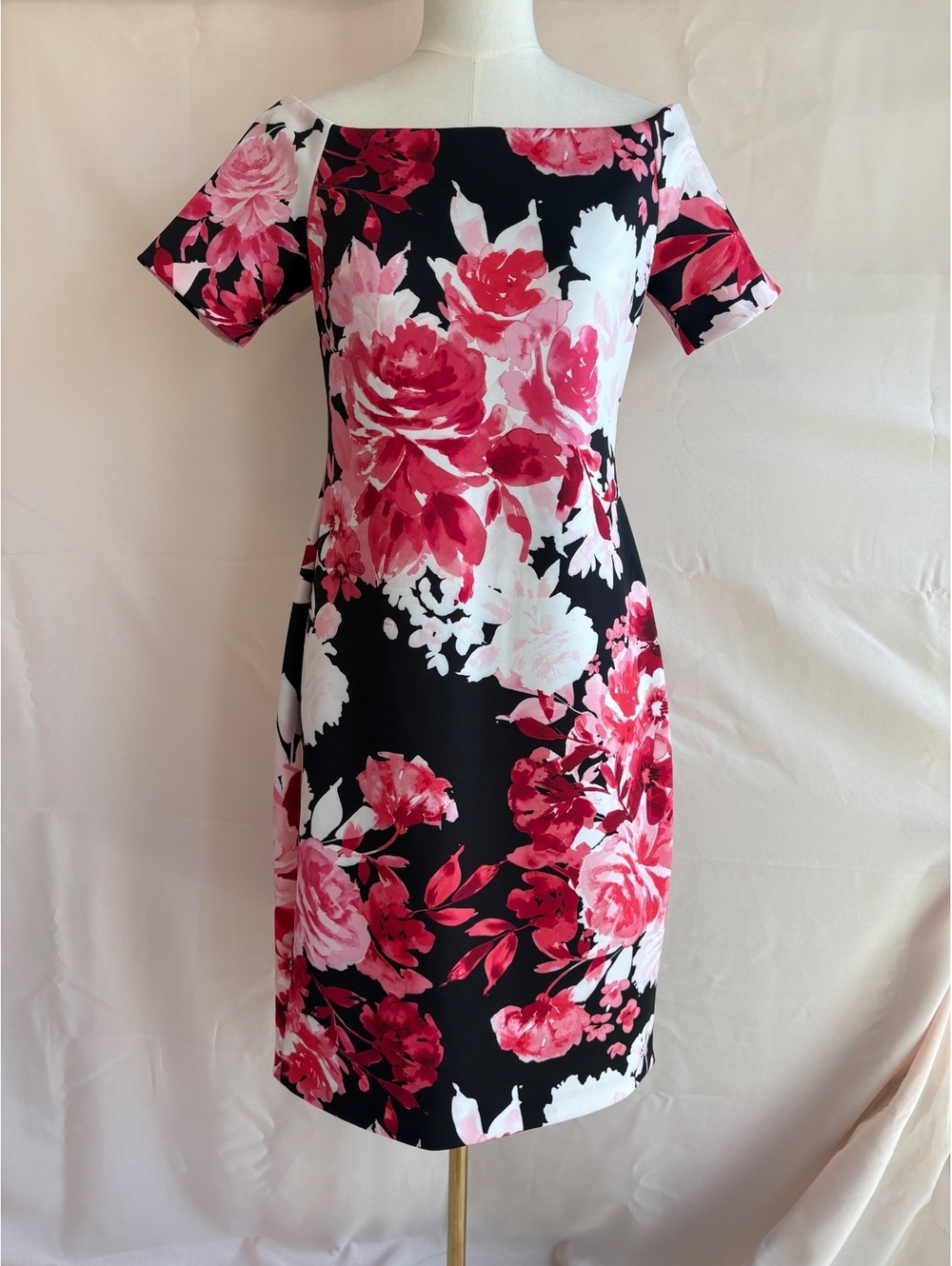 Calvin Klein Women's Floral Off-Shoulder Sheath Dress Size 10